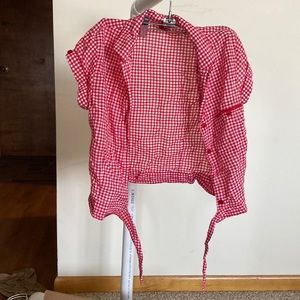 Button down gingham crop top